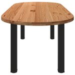 vidaXL Table à manger marron clair bois de chêne massif ovale