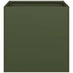 vidaXL Jardinière vert olive 40x40x40 cm acier laminé à froid