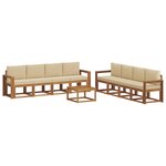 vidaXL Ensemble de canapés d'extérieur 9 pc Naturel et Beige