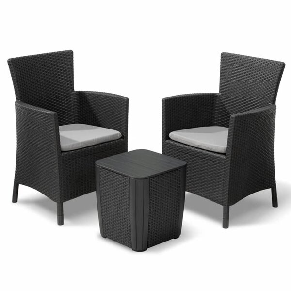 Keter Jeu de salle à manger d'extérieur 3 Pièces Iowa Graphite 223929