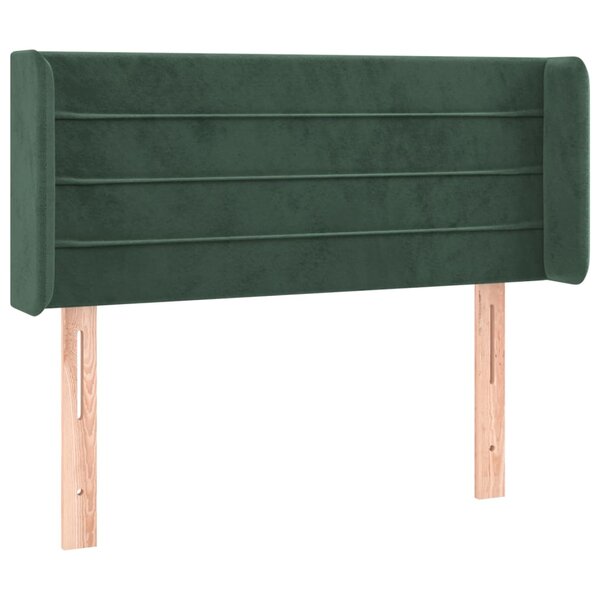 vidaXL Tête de lit avec oreilles Vert foncé 93x16x78/88 cm Velours