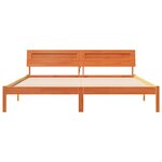 vidaXL Cadre de lit avec tête de lit Brun cire 180 x 200 cm Pin massif