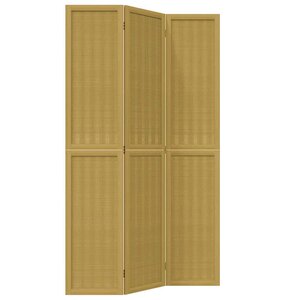 vidaXL Cloison de séparation 3 panneaux marron bois paulownia massif