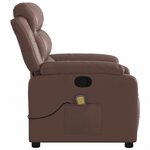 vidaXL Fauteuil de massage inclinable Marron Similicuir