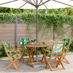 vidaXL Ensemble à manger de jardin 5 Pièces motif de feuilles tissu bois