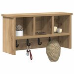 vidaXL Porte-manteau mural chêne artisanal 50 x 16 x 26 cm