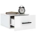 vidaXL Tables de chevet murales 2 Pièces blanc brillant 35x35x20 cm