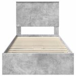 vidaXL Lit de Rangement Gris béton 90 x 190 cm Bois d'ingénierie