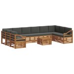 vidaXL Ensemble de canapés d'extérieur 11 pc Naturel et Anthracite