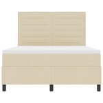 vidaXL Lit à ressorts avec matelas crème 140x200 cm en tissu
