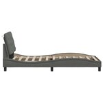 vidaXL Cadre de lit avec LED sans matelas gris foncé 90x200 cm tissu
