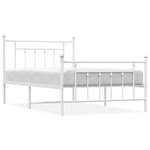 vidaXL Cadre de lit métal sans matelas et pied de lit blanc 107x203 cm