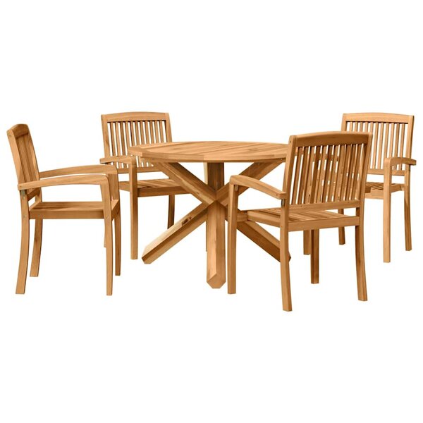 vidaXL Ensemble de salle à manger pour jardin 5 Pièces Naturel