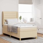 vidaXL Lit à ressorts avec matelas gris foncé 90x190 cm Crème
