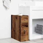vidaXL Armoire de salle de bain étroite avec roulettes vieux bois