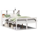 vidaXL Lit bibliothèque sans matelas blanc 120x190 cm bois pin massif