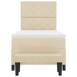 vidaXL Lit à ressorts avec matelas Crème 100 x 200 cm tissu
