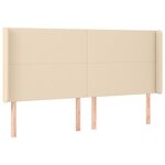 vidaXL Sommier à lattes de lit matelas et LED Crème 200x200 cm Tissu