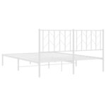 vidaXL Cadre de lit métal sans matelas et tête de lit blanc 150x200 cm
