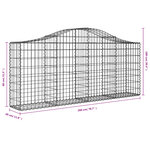 vidaXL Paniers à gabions arqués 18 Pièces 200x30x80/100 cm Fer galvanisé
