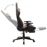 vidaXL Chaise de jeu avec repose-pied Noir et orange Cuir artificiel