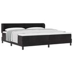 vidaXL Lit à ressorts avec matelas Noir 200 x 200 cm Velours