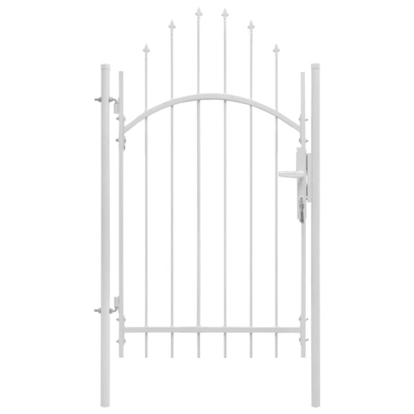 Vidaxl portail de jardin acier 1 x 2 45 m blanc