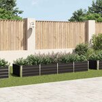 vidaXL Lit surélevé de jardin Anthracite 320x80x45 cm Acier galvanisé