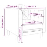 vidaXL Fauteuil avec coussin noir velours