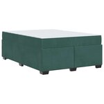 vidaXL Cadre de lit avec matelas Vert foncé 140 x 200 cm tissu