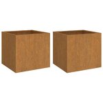 vidaXL Jardinières 2 Pièces 49x47x46 cm acier corten