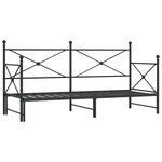 vidaXL Lit de jour avec gigogne sans matelas noir 90x200 cm acier