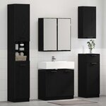 vidaXL Ensemble de mobilier de salle de bain 5 Pièces Chêne noir