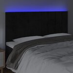 vidaXL Tête de lit à LED Noir 200x5x118/128 cm Velours