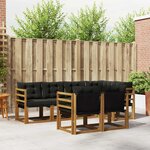vidaXL Ensemble de canapés d'extérieur 7 pc Naturel et Noir