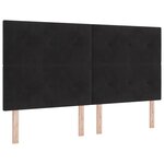 vidaXL Lit à ressorts avec matelas Noir 180 x 200 cm Velours