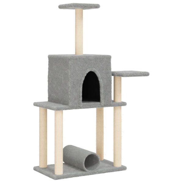 vidaXL Arbre à chat avec griffoirs en sisal gris clair 122 cm
