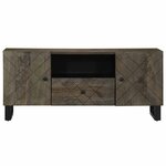 vidaXL Meuble TV noir 105x33x46 cm bois massif de manguier