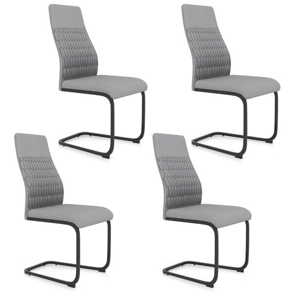 Lot de 4 chaises de salle à manger modernes 60 x 44 x 98 cm assise ergonomique design élégant en tissu gris 20_0012588