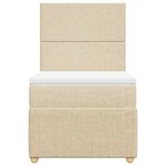 vidaXL Sommier à lattes de lit et matelas Crème 90x190 cm Tissu