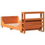vidaXL Cadre de lit sans matelas cire marron 100x200cm bois pin massif