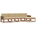 vidaXL Ensemble de canapés d'extérieur 5 pc Naturel et Beige