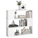 vidaXL Bibliothèque/Séparateur de pièce Blanc brillant 100x24x94 cm