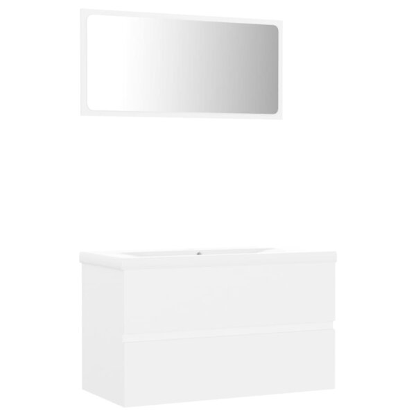 vidaXL Ensemble de meubles de salle de bain Blanc Aggloméré