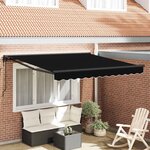 vidaXL Auvent Rétractable Noir 300x250 cm tissu
