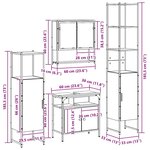 vidaXL Ensemble de mobilier de salle de bain 4 Pièces Chêne noir