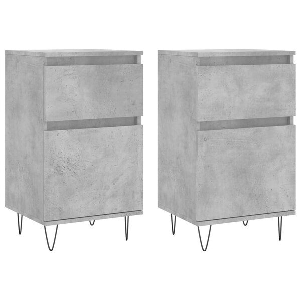 vidaXL Buffets 2 Pièces gris béton 40x35x70 cm bois d'ingénierie