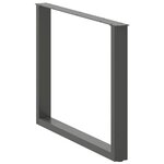 vidaXL Pieds de table à manger en U 3 pièces Anthracite 100 x (72-73) cm Acier