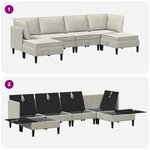 vidaXL Ensemble de meubles pour le salon 6 Pièces Crème Velours
