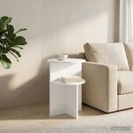 vidaXL Table d'appoint Blanc Ø 39 5 x 55 cm Bois d'ingénierie